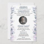 故人のお知らせ（男性）　ジャナーザの祈り 招待状 (正面)