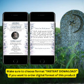 故人のお知らせ（男性）　ジャナーザの祈り 招待状