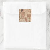 故人の座を描いたレリーフ、 浮き彫り スクエアシール (バッグ)