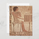 故人の座を描いたレリーフ、 浮き彫り ポストカード (正面/裏面)