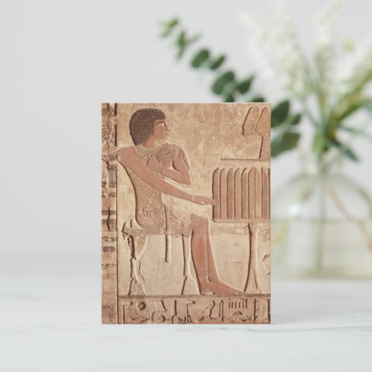 故人の座を描いたレリーフ、 浮き彫り ポストカード (スタンド正面)