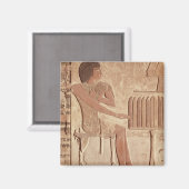 故人の座を描いたレリーフ、 浮き彫り マグネット (正面/裏面)