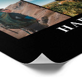 故人の生涯を称える17枚の写真コラージュ追悼プレート ポスター (角)