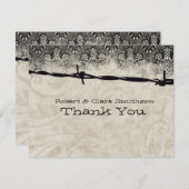 故国の有刺鉄線は感謝していしています サンキューカード (正面/裏面)