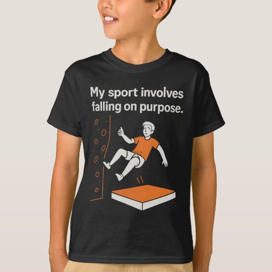 故意に落ちるスポーツ クライミング ユーモア Tシャツ (正面)