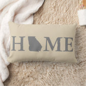 故郷の州のジョージアの灰色及びクリーム ランバークッション (ブランケット)