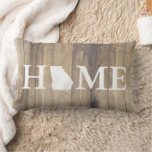 故郷の州のジョージアの素朴な木製の姓 ランバークッション (ブランケット)