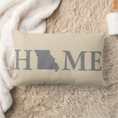 故郷の州のミズーリの灰色及びクリーム ランバークッション (ブランケット)