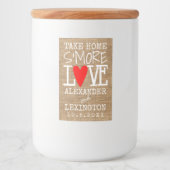 故郷の愛の国の黄麻布の外観を持つ フードラベル (正面)