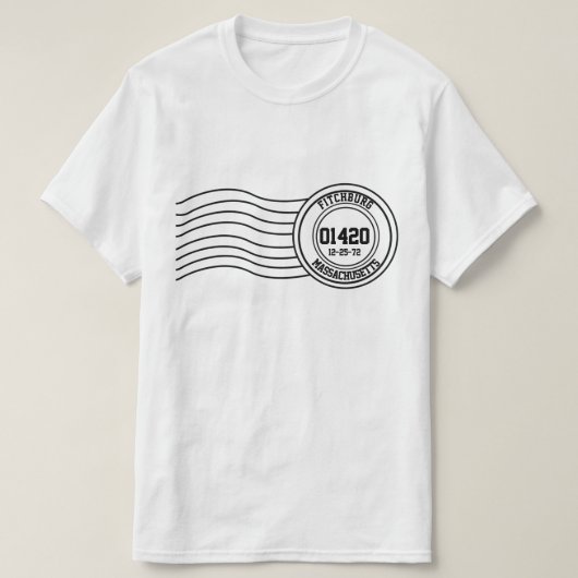 故郷の誕生日の消印あなたの文字 Tシャツ (デザイン正面)