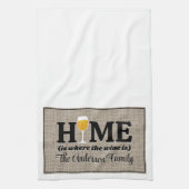 故郷は酒の持ち場パーソナライズされた キッチンタオル (縦)