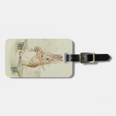 敏感でかわいいヴィンテージのウサギ/バニー旅行ラベル ラゲッジタグ (正面横)