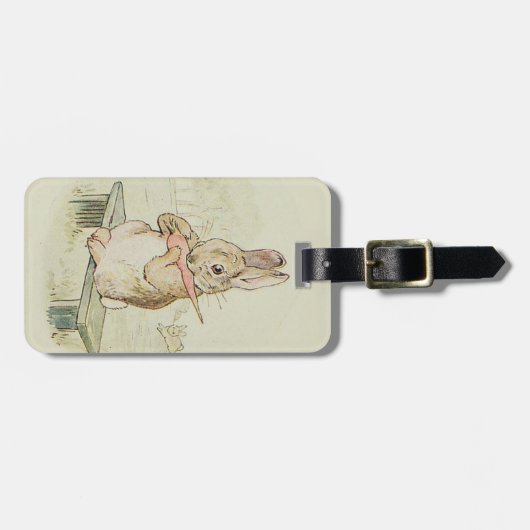 敏感でかわいいヴィンテージのウサギ/バニー旅行ラベル ラゲッジタグ (正面横)