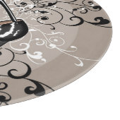 敏感でスタイリッシュな背景が付いている赤い底靴 カッティングボード (角)