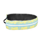 敏感で青および黄色の花柄 アスレチックヘッドバンド (左)