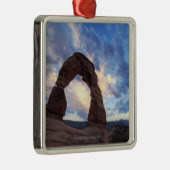 敏感なアーチの日没 メタルオーナメント (右)