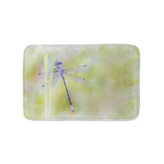 敏感なトンボの水彩画の絵画 バスマット