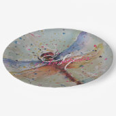 敏感なドラゴンのはえのモノグラムのパーティー ペーパープレート (アングル)