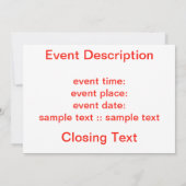 敏感なハート 招待状 (裏面)