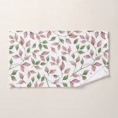 敏感なピンクおよび緑の引きずるつる植物 バスタオルセット (ハンドタオル)