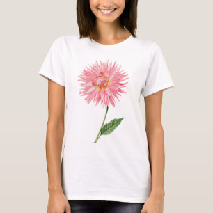 敏感なピンクのダリア Tシャツ