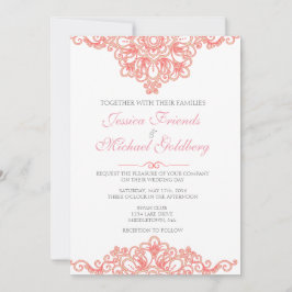 敏感なレースのボーダー結婚式招待状5x7 招待状