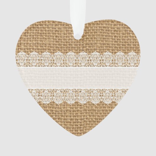 敏感なレース-ぼろぼろのシックなスタイルが付いているバーラップ オーナメント (正面)