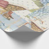 敏感なヴィンテージのフランス人の"Le Bain"の浴室の装飾 ラッピングペーパー (角)