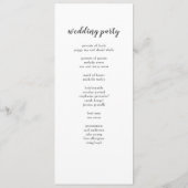 敏感な最小主義の結婚式プログラム プログラム (裏面)