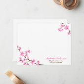 敏感な桜のカスタムで平らなメッセージカード ノートカード (正面/裏面インサイチュ)