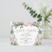 敏感な水彩画の花の開花の保存日付 ポストカード (スタンド正面)