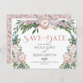 敏感な水彩画の花の開花の保存日付 ポストカード (正面/裏面)