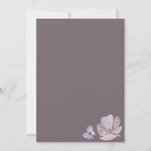 敏感な水彩画の花柄のスプレー サンキューカード (裏面)