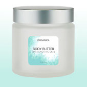 敏感な皮膚のための緑の体バターのラベル スクエアシール