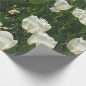 敏感な花のための白いチューリップ ラッピングペーパー (角)