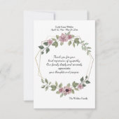 敏感な花の悔やみや弔慰のサンキューカード 招待状 (正面)