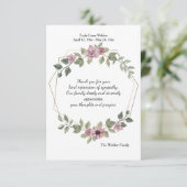 敏感な花の悔やみや弔慰のサンキューカード 招待状 (スタンド正面)