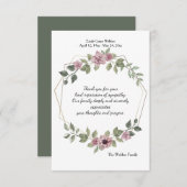 敏感な花の悔やみや弔慰のサンキューカード 招待状 (正面/裏面)