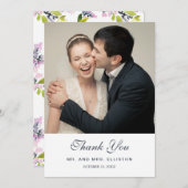 敏感な花の水彩画|は感謝していしています サンキューカード (正面/裏面)