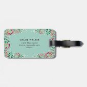 敏感な野生の花-名前及びイニシャル ラゲッジタグ (裏面横)