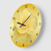 敏感な黄色バラの柱時計 ラージ壁時計 (傾斜)
