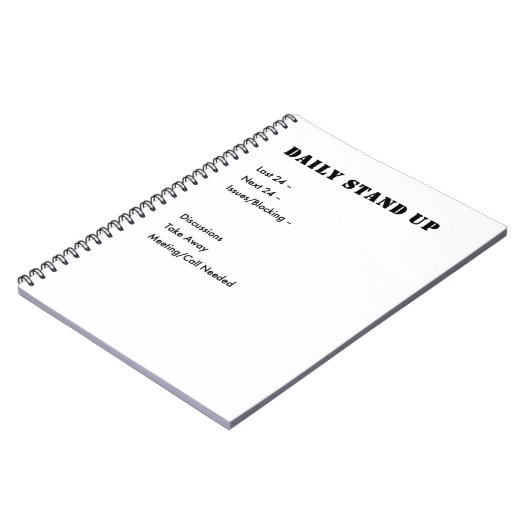 敏捷ノートを立てて下さい ノートブック (左側)