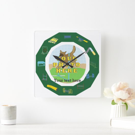 敏捷性カスタマイズ写真 スクエア壁時計 (ホーム)