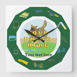 敏捷性カスタマイズ写真 スクエア壁時計