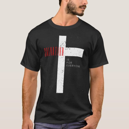 救いのキリスト教カルヴァリ十字架 Tシャツ (正面)