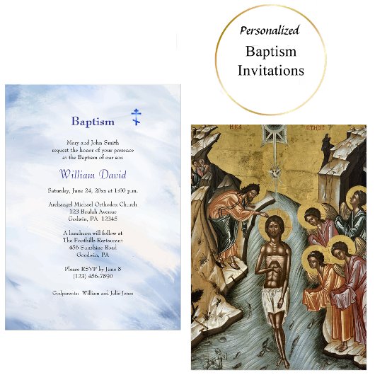 救いの井戸の水 正教の洗礼 招待状