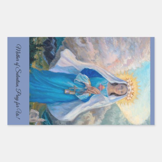救いの母の長方形ステッカー 長方形シール (正面)