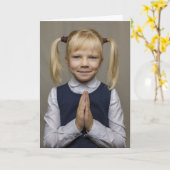 救いの祈ためのユーモアの女の子カード カード (黄色い花)