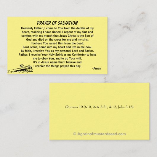 救いの祈りの言葉教会や省を背面に加える 名刺 (正面/裏面)