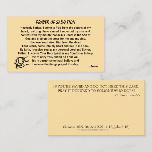 救いの祈りの言葉教会や省を背面に加える 名刺 (正面/裏面)